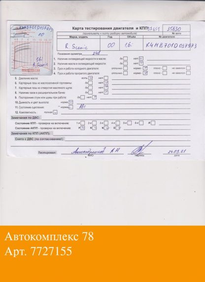 Двигатель Renault Scenic 1996-2002 K4M 701